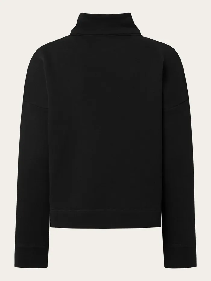 KnowledgeCotton Apparel Sweatshirts Half Zip Heavy Sweat Black Jet 8211 Women KnowledgeCotton Apparel Sweatshirts Half Zip Heavy Sweat Black Jet 8211 Women