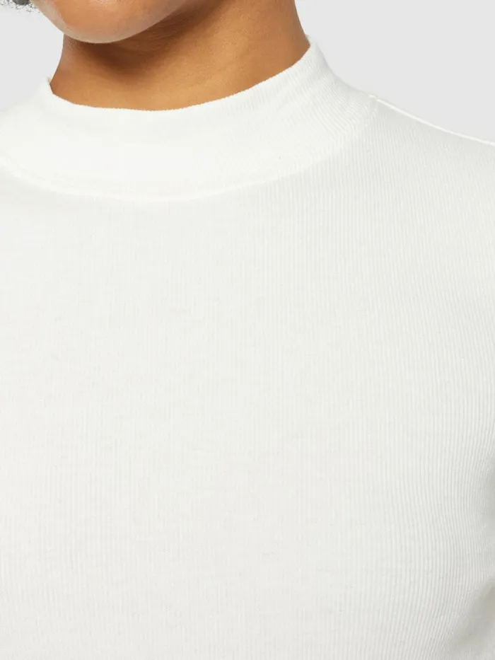 KnowledgeCotton Apparel TShirts And Tops Rib High Neck LS Star White 8211 Women KnowledgeCotton Apparel TShirts And Tops Rib High Neck LS Star White 8211 Women