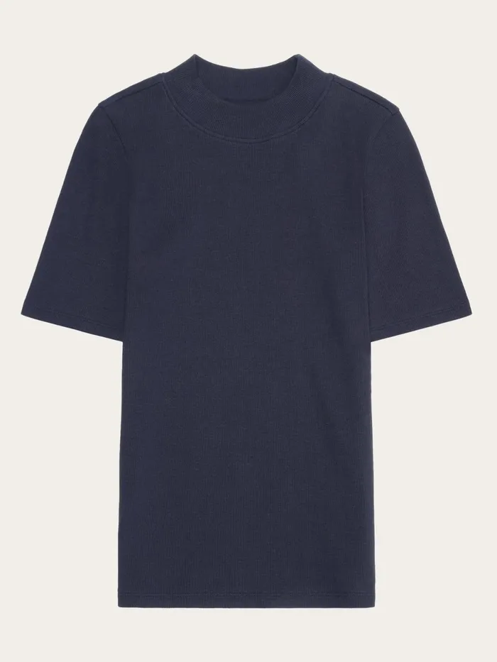 KnowledgeCotton Apparel TShirts And Tops Rib High Neck Short Sleeve Night Sky 8211 Women KnowledgeCotton Apparel TShirts And Tops Rib High Neck Short Sleeve Night Sky 8211 Women