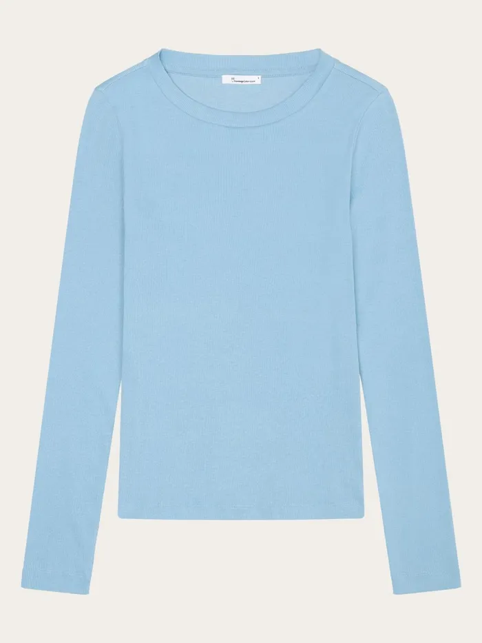KnowledgeCotton Apparel TShirts And Tops Rib Scoop Neck Long Sleeved Glacier Lake 8211 Women KnowledgeCotton Apparel TShirts And Tops Rib Scoop Neck Long Sleeved Glacier Lake 8211 Women