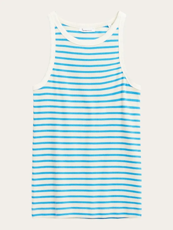 KnowledgeCotton Apparel TShirts And Tops Striped Racer Rib Top Blue Stripe 8211 Women KnowledgeCotton Apparel TShirts And Tops Striped Racer Rib Top Blue Stripe 8211 Women