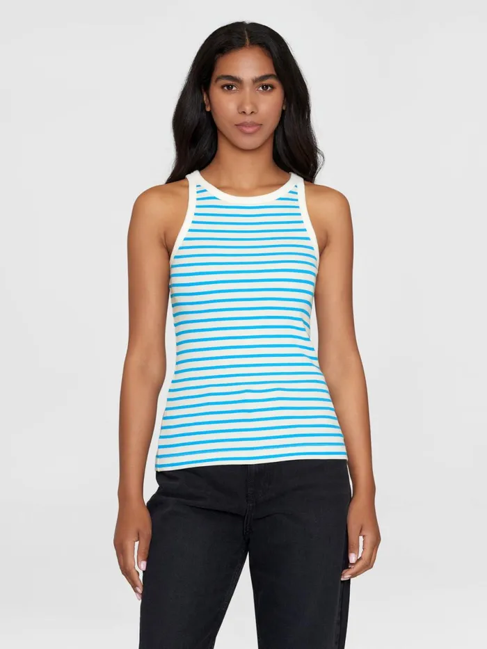KnowledgeCotton Apparel TShirts And Tops Striped Racer Rib Top Blue Stripe 8211 Women KnowledgeCotton Apparel TShirts And Tops Striped Racer Rib Top Blue Stripe 8211 Women
