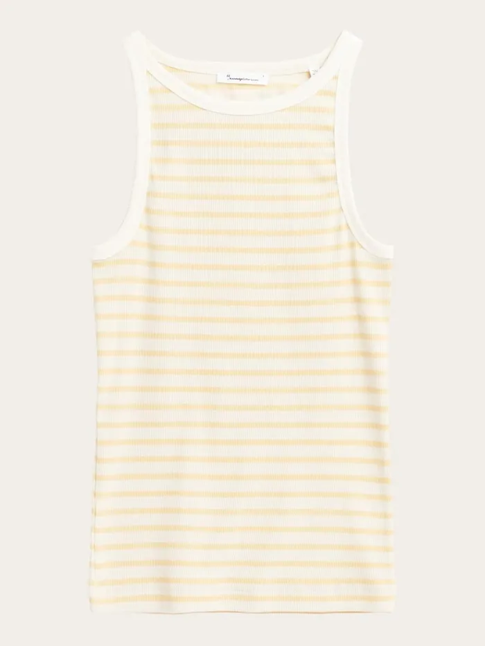KnowledgeCotton Apparel TShirts And Tops Striped Racer Rib Top Yellow Stripe 8211 Women KnowledgeCotton Apparel TShirts And Tops Striped Racer Rib Top Yellow Stripe 8211 Women