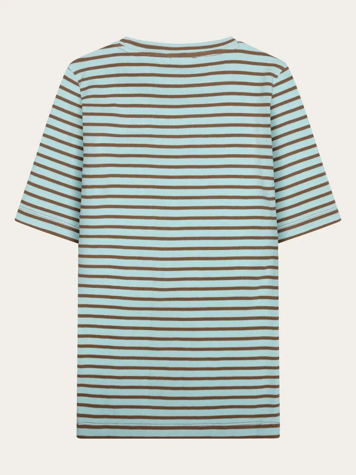 KnowledgeCotton Apparel TShirts And Tops Striped Rib Tshirt Light Blue Stripe 8211 Women KnowledgeCotton Apparel TShirts And Tops Striped Rib Tshirt Light Blue Stripe 8211 Women