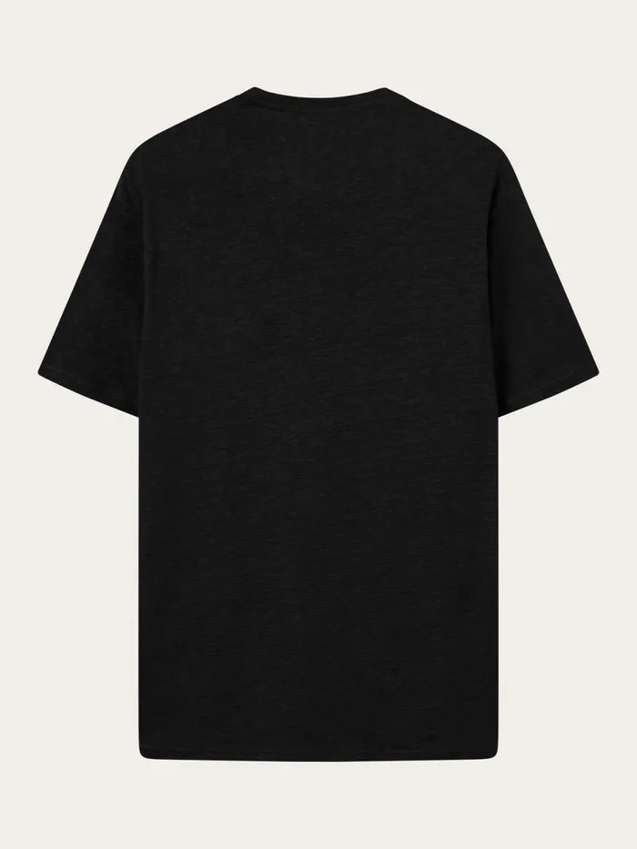 KnowledgeCotton Apparel TShirts Linen Tshirt Black Jet 8211 Men