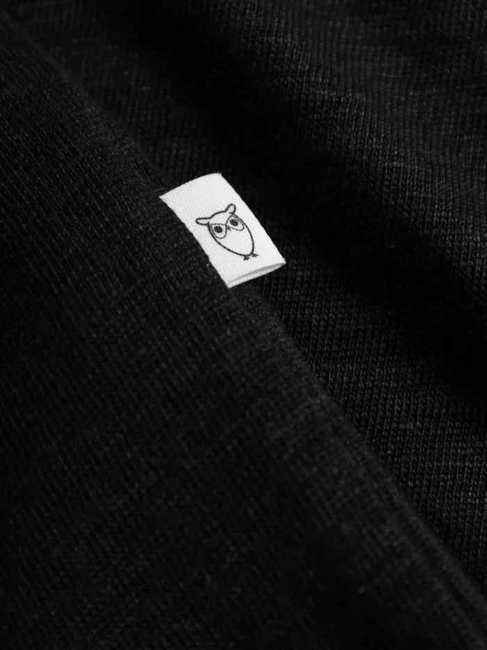 KnowledgeCotton Apparel TShirts Linen Tshirt Black Jet 8211 Men