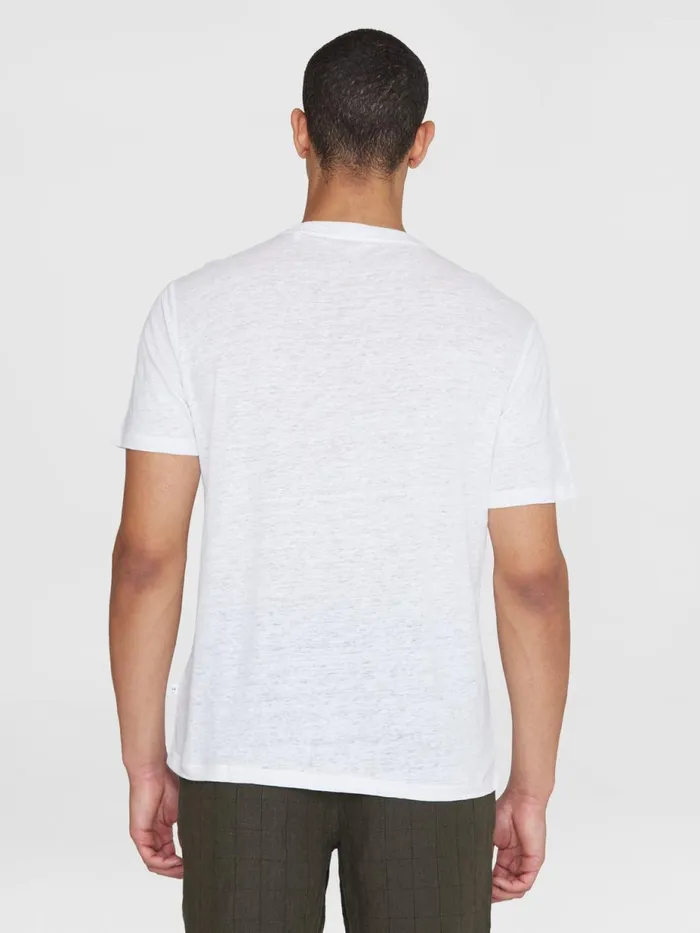 KnowledgeCotton Apparel TShirts Linen Tshirt Bright White 8211 Men KnowledgeCotton Apparel TShirts Linen Tshirt Bright White 8211 Men