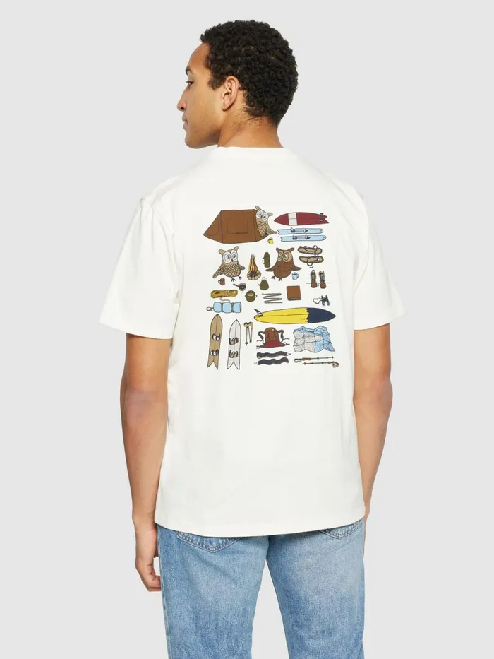 KnowledgeCotton Apparel TShirts Regular Fit Owl Trip Print Tshirt Regenerative Organic Certified 8211 Men KnowledgeCotton Apparel TShirts Regular Fit Owl Trip Print Tshirt Regenerative Organic Certified 8211 Men