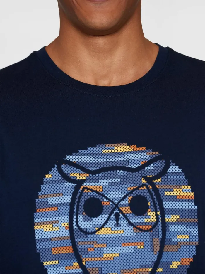 KnowledgeCotton Apparel TShirts Regular Short Sleeve Heavy Single Owl Cross Stitch Print Tshirt Gotsvegan 8211 Men KnowledgeCotton Apparel TShirts Regular Short Sleeve Heavy Single Owl Cross Stitch Print Tshirt Gotsvegan 8211 Men