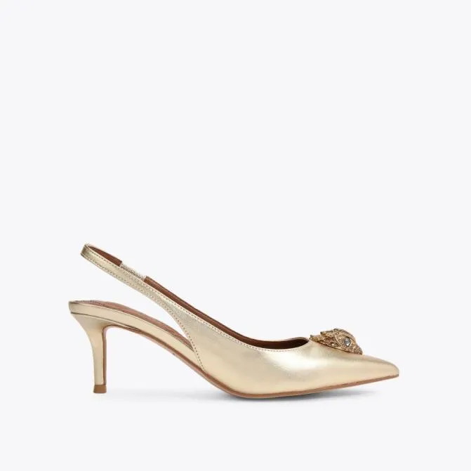 Kurt Geiger Heels Belgravia Sling Back Heel Gold 8211 Women
