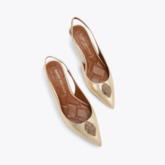 Kurt Geiger Heels Belgravia Sling Back Heel Gold 8211 Women