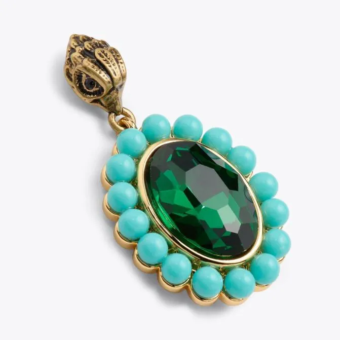 Kurt Geiger Jewelry Regency Drop Earring Green 8211 Women