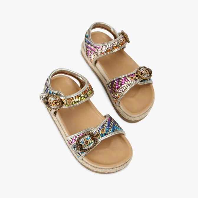 Kurt Geiger Kids Junior Mayfair Espadrille Sandal Gold Combination 8211 Women