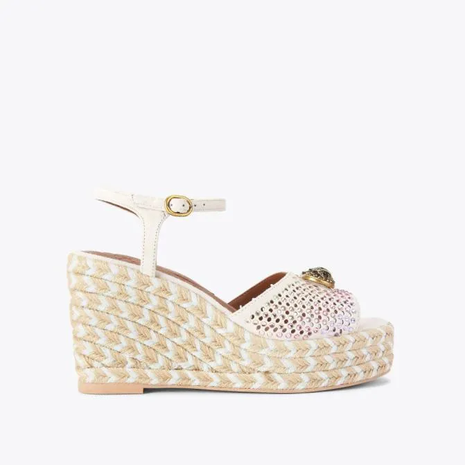 Kurt Geiger Sandals Chelsea Wedge Heel Bone Combination 8211 Women