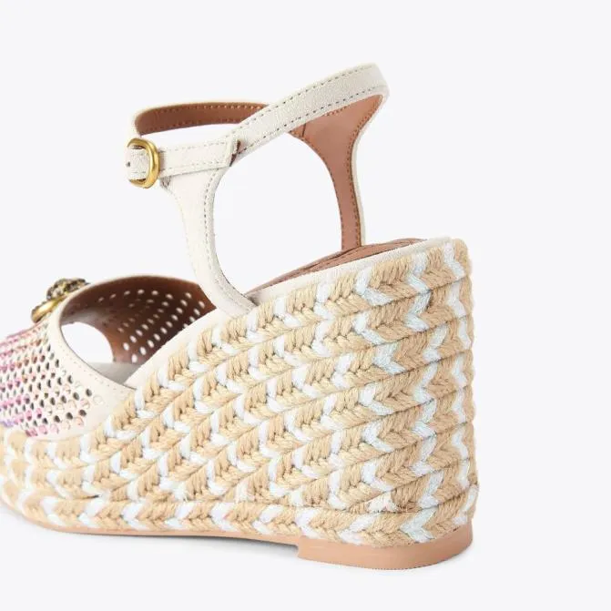 Kurt Geiger Sandals Chelsea Wedge Heel Bone Combination 8211 Women