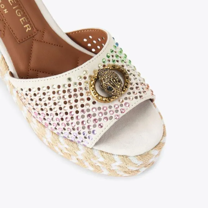 Kurt Geiger Sandals Chelsea Wedge Heel Bone Combination 8211 Women