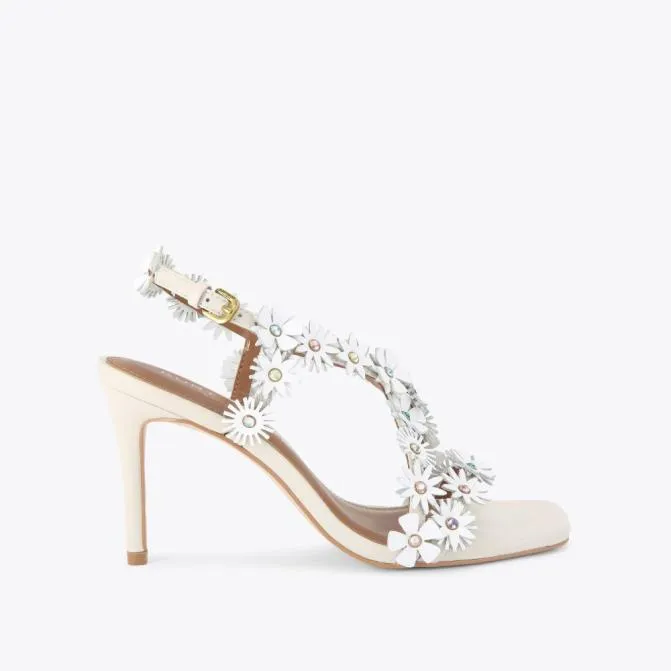 Kurt Geiger Sandals Flower Heel Bone Combination 8211 Women