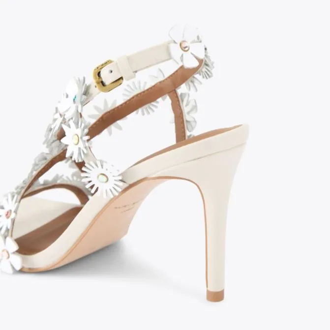 Kurt Geiger Sandals Flower Heel Bone Combination 8211 Women