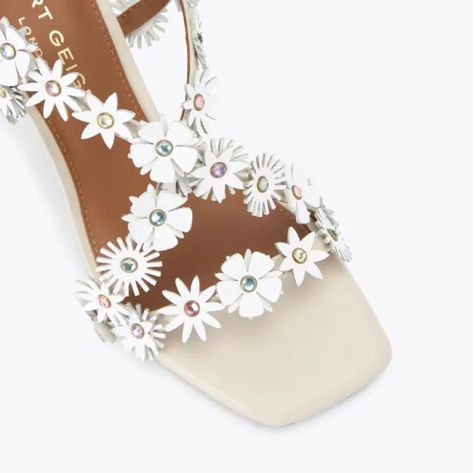 Kurt Geiger Sandals Flower Heel Bone Combination 8211 Women