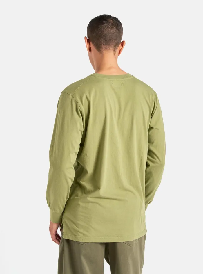 LS Tee In Olive Organic Jersey Men Universal Works Tees