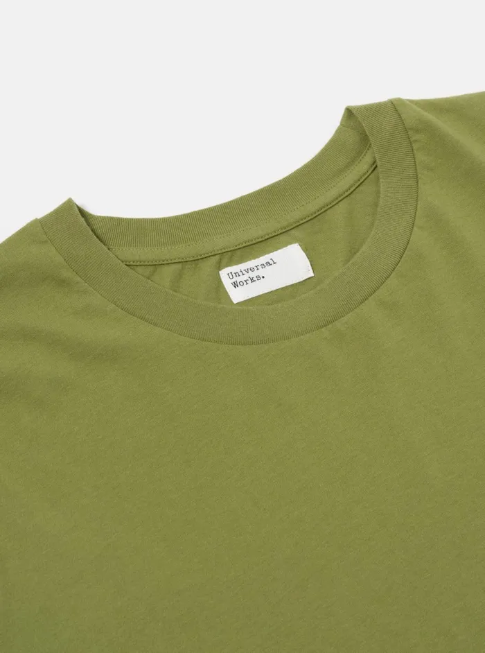 LS Tee In Olive Organic Jersey Men Universal Works Tees
