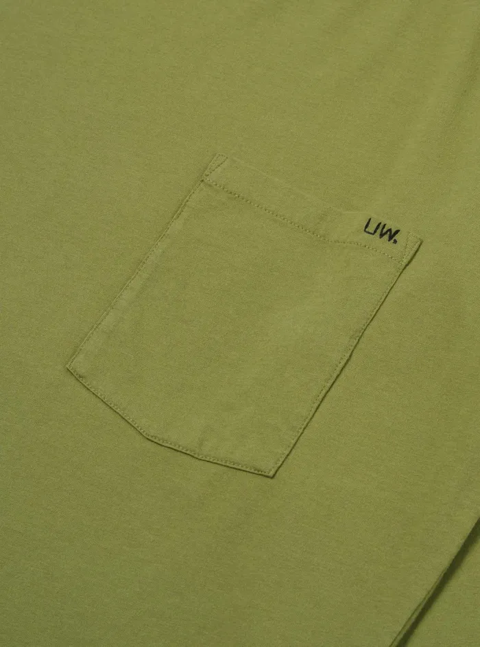 LS Tee In Olive Organic Jersey Men Universal Works Tees