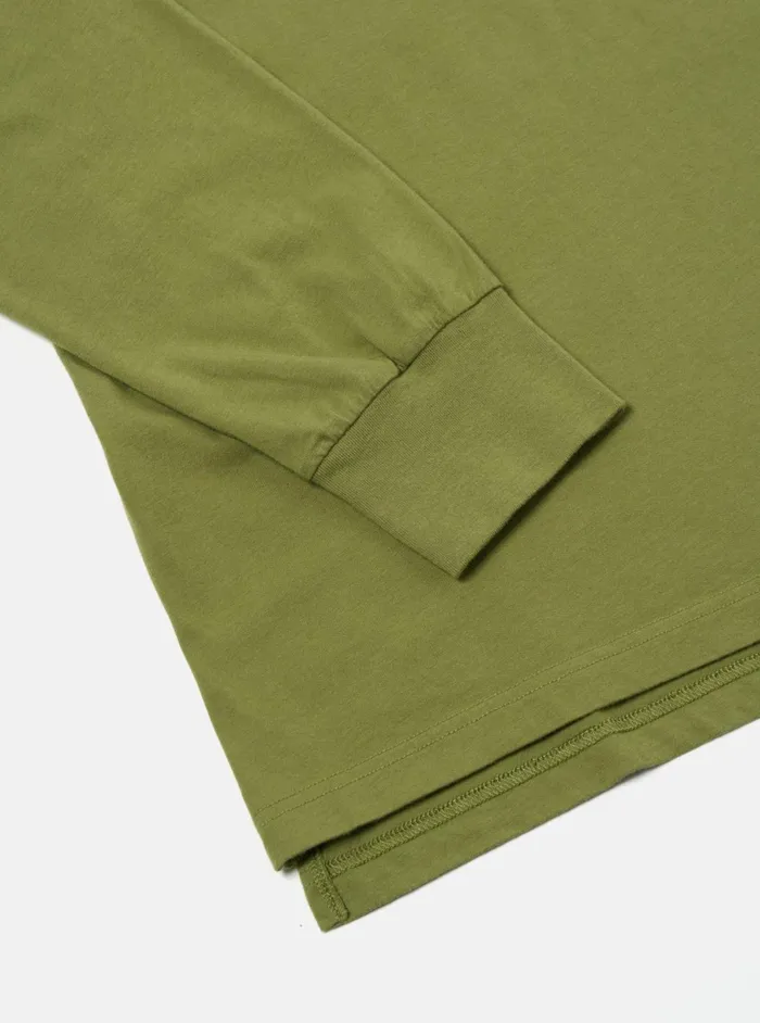 LS Tee In Olive Organic Jersey Men Universal Works Tees