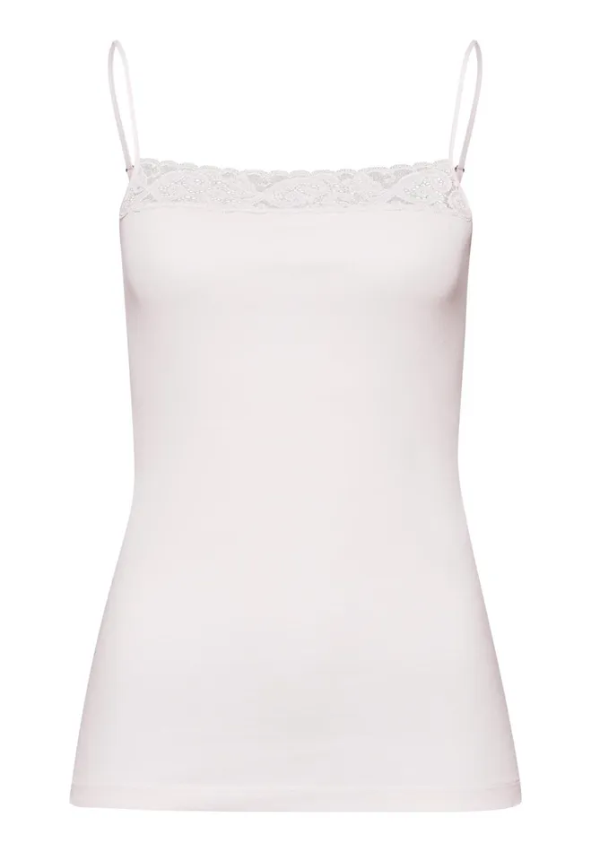 Lace Trim Cotton Camisole Honeydew Women HANRO Pajama Tops
