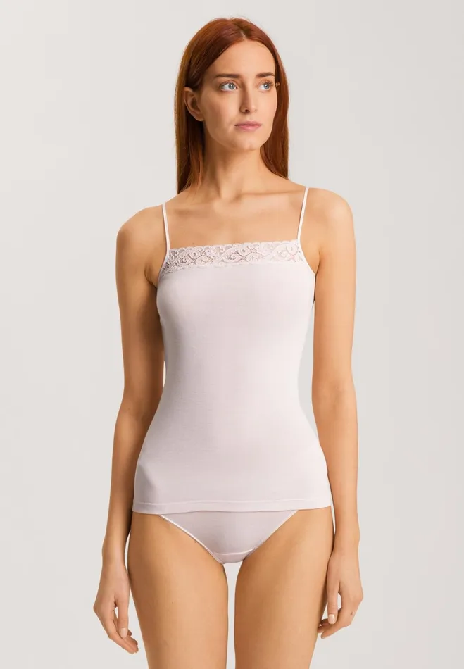 Lace Trim Cotton Camisole Honeydew Women HANRO Pajama Tops