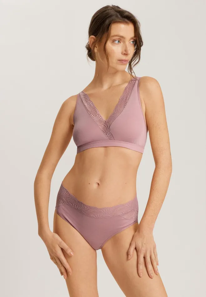 Lace Trim Soft Cup Bra Woodrose Women HANRO Wireless Bras