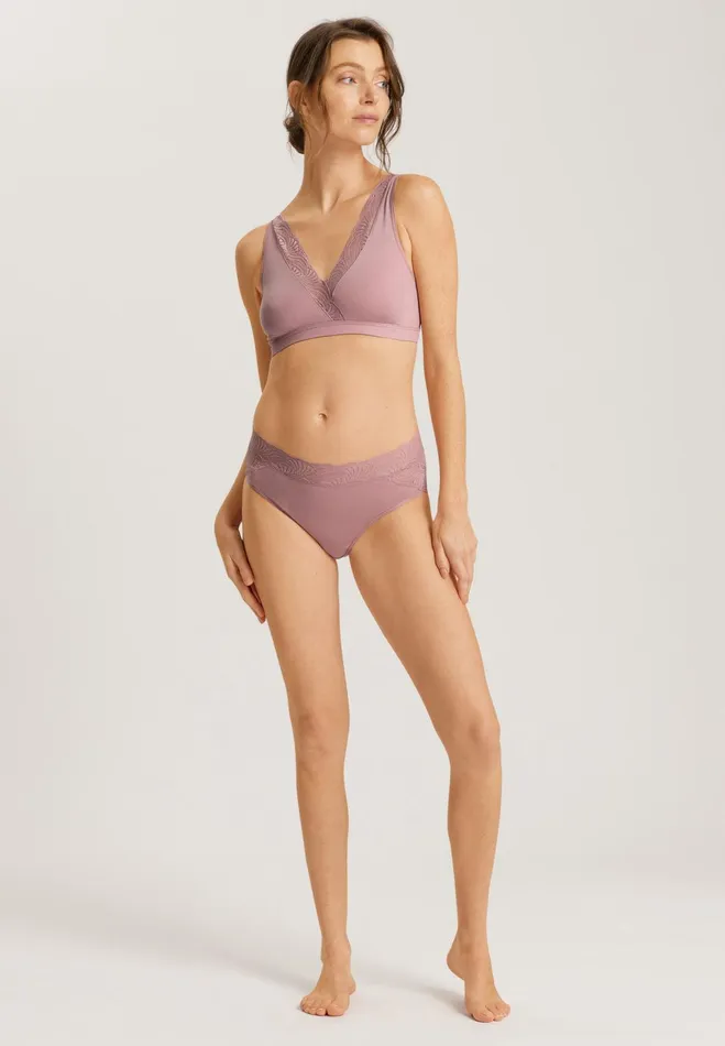 Lace Trim Soft Cup Bra Woodrose Women HANRO Wireless Bras