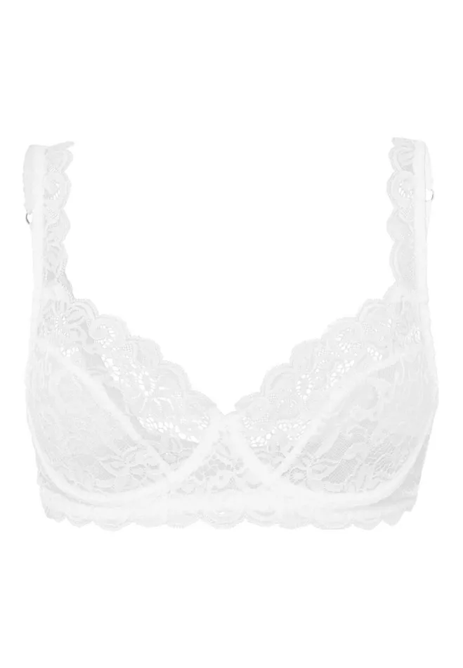 Lace Underwire Bra White Women HANRO Underwire Bras