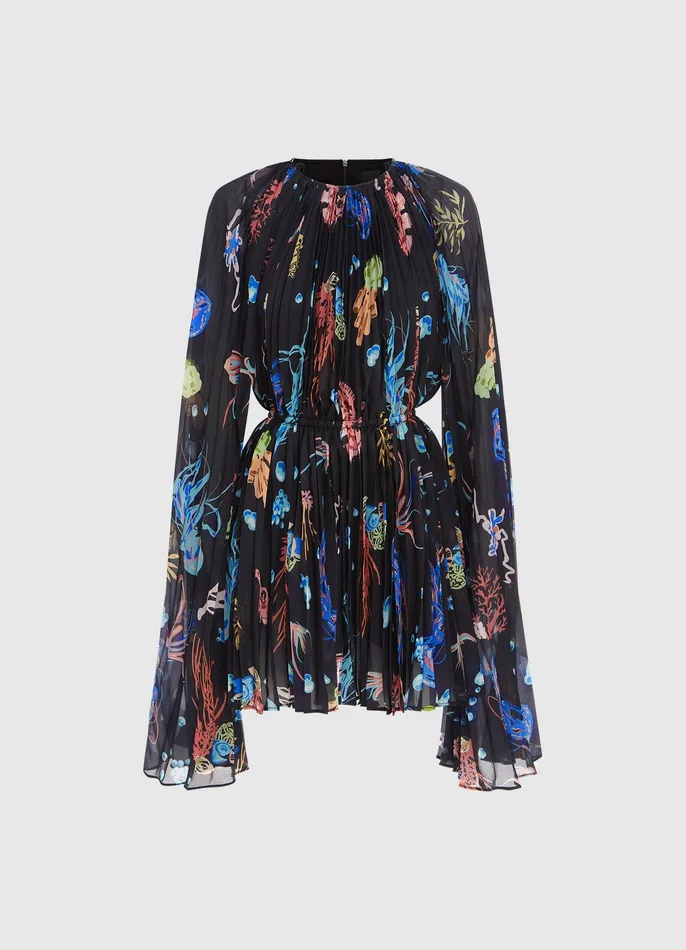 LEO LIN Dresses and Jumpsuits Women Evelyn Bell Sleeve Mini Dress 8211 Twilight Print in Black