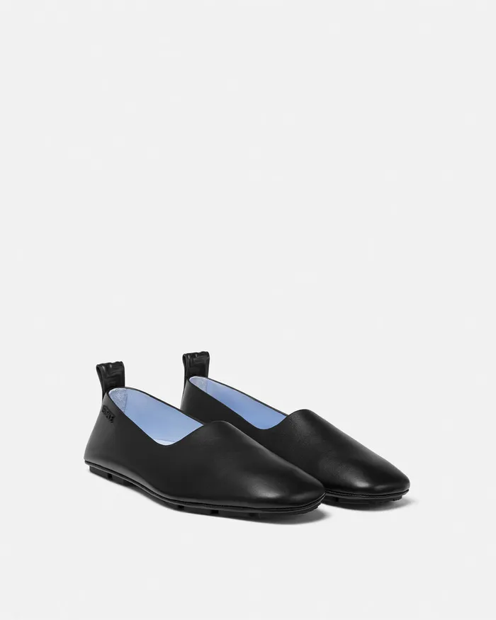 Loafers and Slippers Men Versace Villa Driver Shoes Black