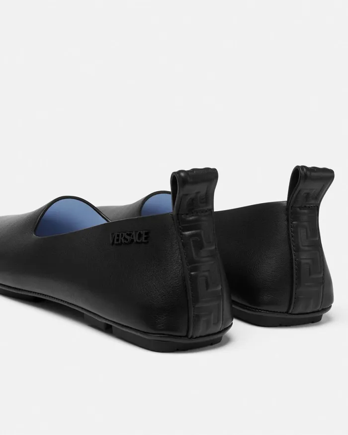Loafers and Slippers Men Versace Villa Driver Shoes Black