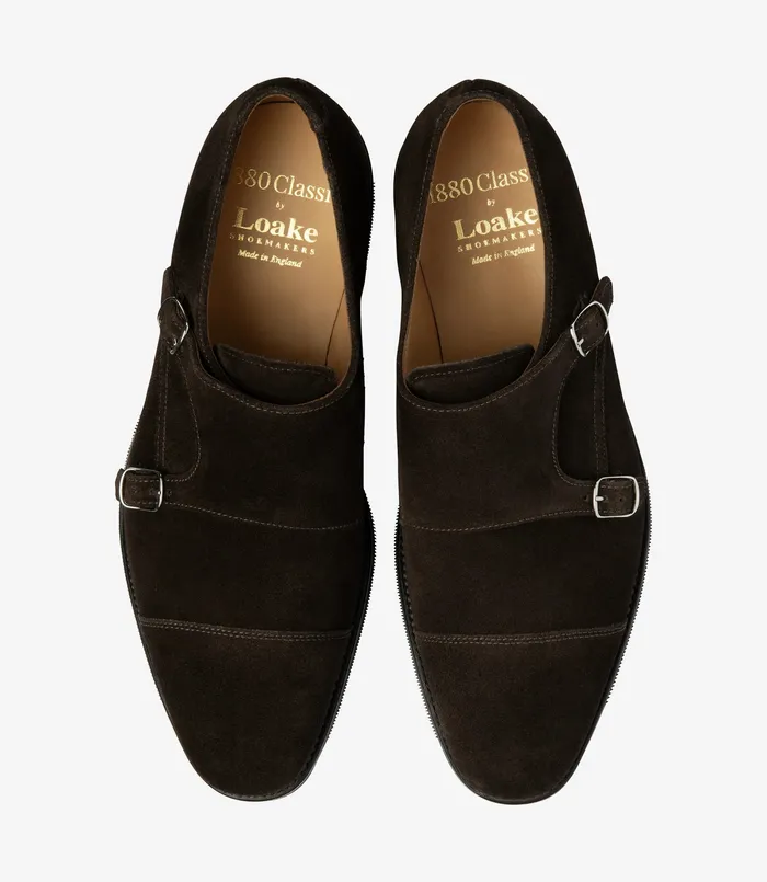 Loake Cannon Dark Brown Suede Men Monk Shoes Loake Cannon Dark Brown Suede Men Monk Shoes