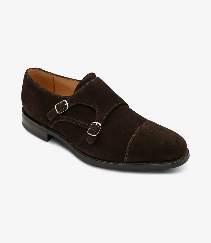 Loake Cannon Dark Brown Suede Men Monk Shoes Loake Cannon Dark Brown Suede Men Monk Shoes