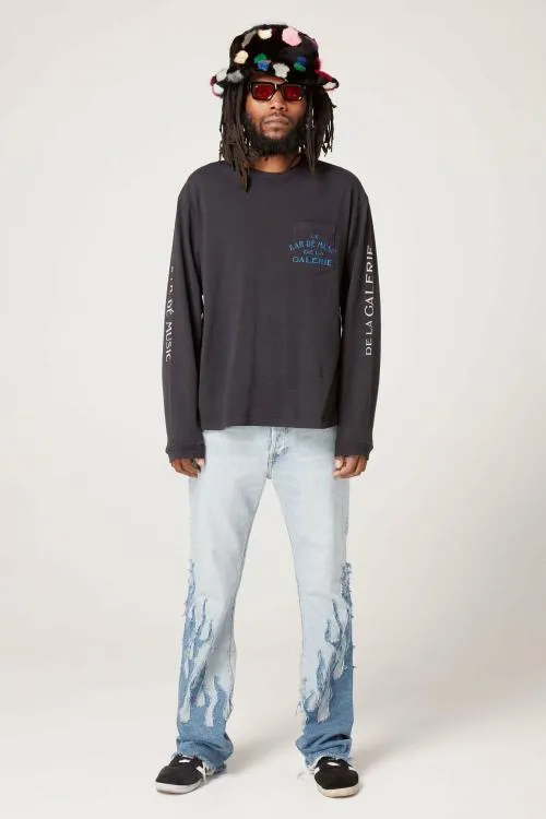 Long Sleeve Men Gallery Dept LE BAR SHOP LS TEE Black