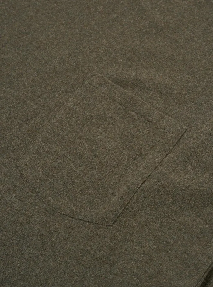 Loose LS Tee In Olive Recycled Wool Mix Men Universal Works Tees