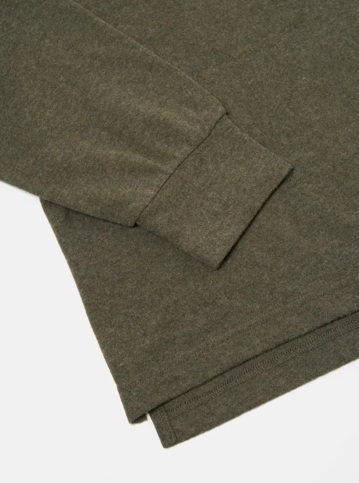 Loose LS Tee In Olive Recycled Wool Mix Men Universal Works Tees