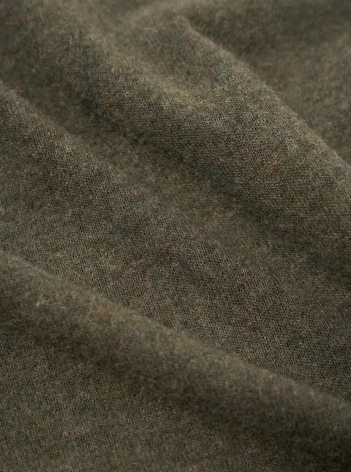 Loose LS Tee In Olive Recycled Wool Mix Men Universal Works Tees