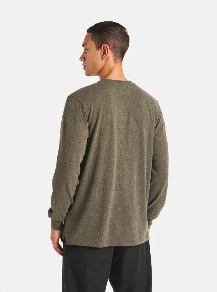 Loose LS Tee In Olive Recycled Wool Mix Men Universal Works Tees