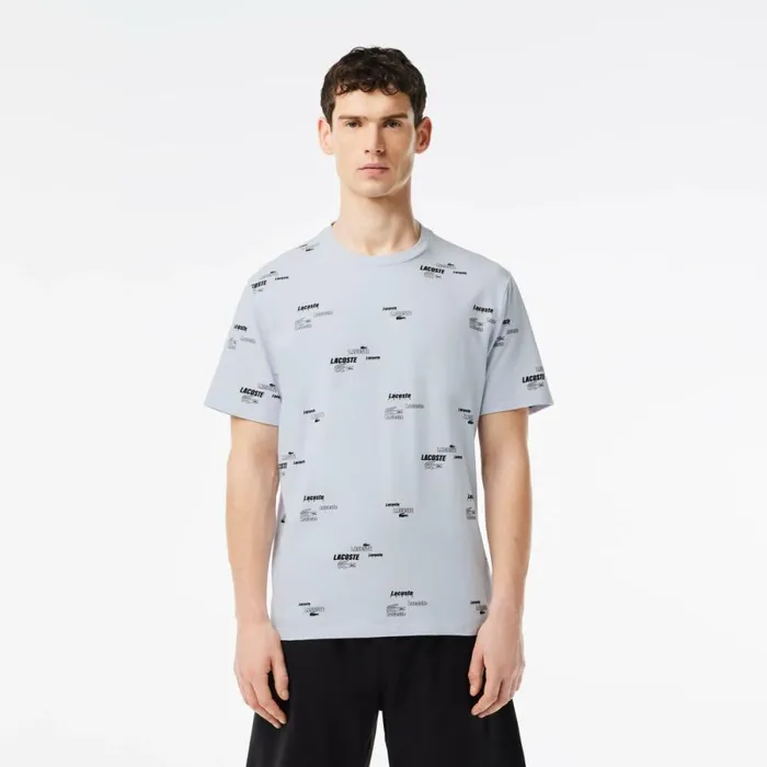 Loungewear and Pajamas Men Lacoste Men039s Print Top Pajama Set Light Blue Black Ww5