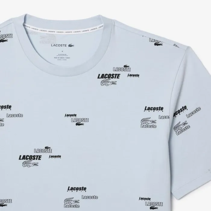 Loungewear and Pajamas Men Lacoste Men039s Print Top Pajama Set Light Blue Black Ww5