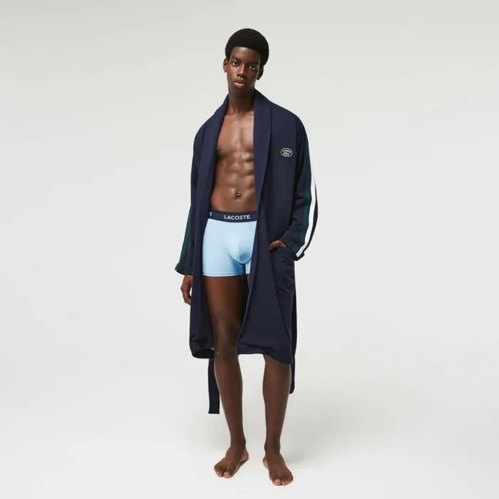 Loungewear and Pajamas Men Lacoste Mens SPORT Textured Badges Cotton Piqu Robe Navy Blue 166 Loungewear and Pajamas Men Lacoste Mens SPORT Textured Badges Cotton Piqu Robe Navy Blue 166
