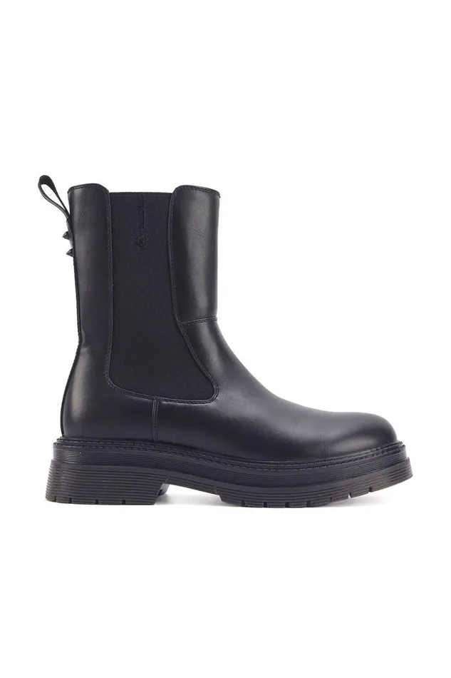 Lumberjack ANKLE BOOTS Women HIGH CUT BEATLES BLACK Woman Comfort Shoes Black
