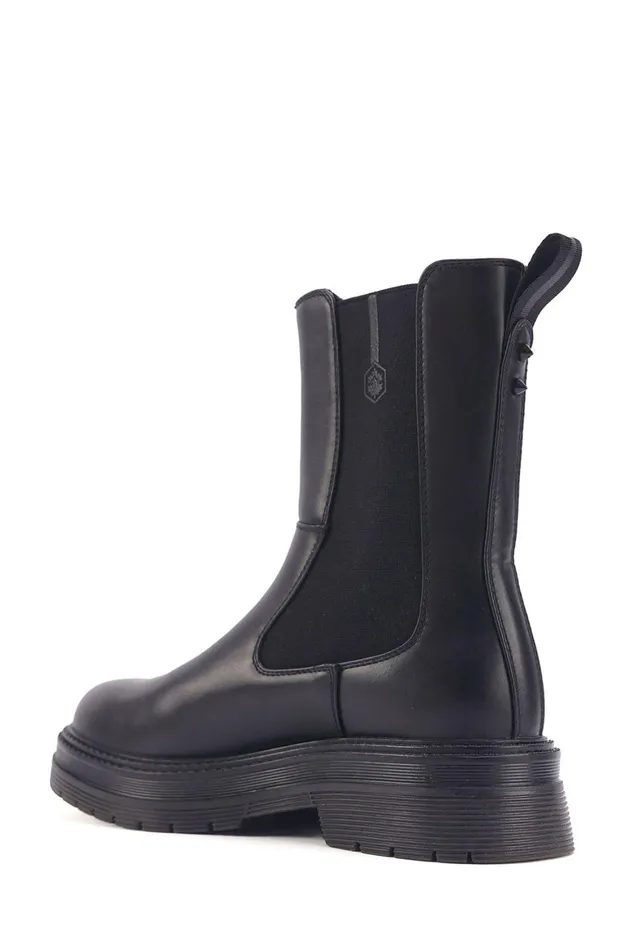 Lumberjack ANKLE BOOTS Women HIGH CUT BEATLES BLACK Woman Comfort Shoes Black