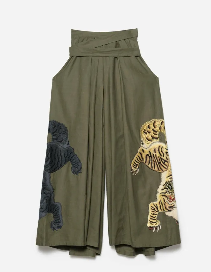 Maharishi Hakama Pants 1104 Nekomata Tiger Iaido Hakama Olive OG107F 8211 Men Maharishi Hakama Pants 1104 Nekomata Tiger Iaido Hakama Olive OG107F 8211 Men