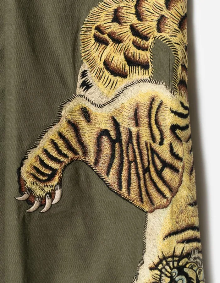 Maharishi Hakama Pants 1104 Nekomata Tiger Iaido Hakama Olive OG107F 8211 Men