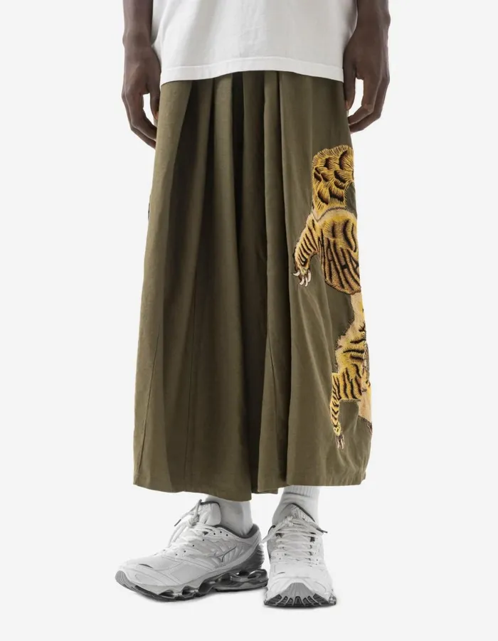 Maharishi Hakama Pants 1104 Nekomata Tiger Iaido Hakama Olive OG107F 8211 Men